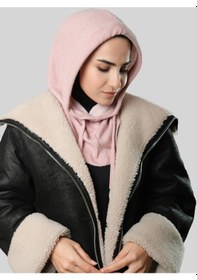 Resim Hürrem Bone Pudra Bağcıklı Peluş Salaş Balaklava Boyunluklu Bere Jakar Düz 2328 06 Pudra 