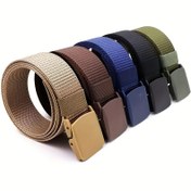 Resim Erkekler ve Kadınlar İçin Allerji Dostu Kemerler - Metal Tokalı Çok Yönlü Spor ve Günlük Giyim Kemerleri, Zeytin Yeşili, Deniz Mavisi, Siyah ve Daha Fazla Renk Mevcut, Açık Hava Kumaş Kemerleri | Ayarlanabilir Tokalı Kemer | Dayanıklı Malzeme, Kemer 