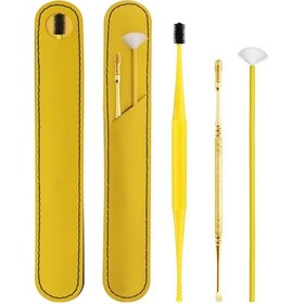 Resim Mufunye Kulak Temizleme Aleti Seti, Saklama Çantasıyla Birlikte, Sarı 3 Parçalı Set 