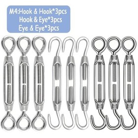 Resim Willowhaven 9 Parça M4 Halı Sıkılaştırıcı Seti Kanca Göz 304 Paslanmaz Çelik Gergi Diğer 