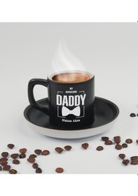 Resim Bk Gift Kişiye Özel İsimli Baba Temalı Siyah Türk Kahvesi Fincanı&cüzcan&çakmak&sigara Kutusu Hediye Seti-5, Babaya Hediye, Babalar Günü Hediyeleri Ko 