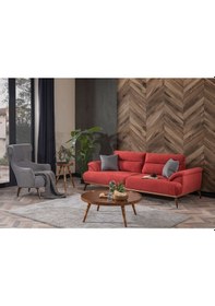 Resim Weltew Home Milano Koltuk Takımı 3+1 Kırmızı-gri 