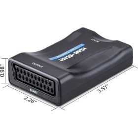 Resim Maxgo 2164 HDMI To Scart Av Video Dönüştürücü Adaptör Tüplü Tv Siyah Renkli Taşınabilir 