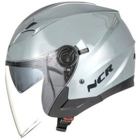 Resim NcR 708 Ece 22/06 Belgeli Çenesiz Kask Açık Gri 
