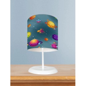 Resim Mekta Home Bebek ve Çocuk Odası Uzay ve Gezegen Desenli Abajur 