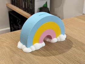 Resim Çocuklar İçin Eğlenceli Kumbara – Para Biriktirme ve Tasarruf Alışkanlığı - Rainbow Cloud Money Box (Cash Box Piggy Bank) 