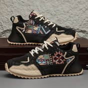 Resim Erkekler İçin Büyük Beden Retro Günlük Sneakerlar - Kaymaz PVC Taban, Nefes Alabilen PU Üst & Yumuşak Kumaş Astar Tüm Sezon Rahatlığı için - Şehir İçi Seyahat, Doğa Yürüyüşü ve Günlük Kullanım, Vintage Ayakkabılar, Geometrik Desen, Konforlu Kalıp, Dış Mekan Meraklıları, Minimalist Tarz, Hafif Ayakkabılar, Kaydırmaz Tabanlar 