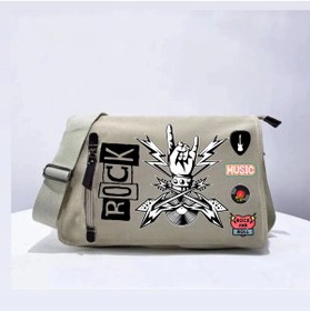 Resim Violon STREETBEAT WEAR Rock Love Unisex Bej Postacı Çantası 
