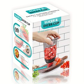 Resim Kupa Dilimleyici | Çilek Dilimleyici | Yumurta Dilimleyici | Dilimleyici-Salata doğrayıcı, Hızlı & Kolay Manuel Meyve Doğrama İşlemcisi Mutfak Aleti Dilimleme & Küp Bıçakları ile Mini Küp & Doğrama üç aksesuar ile 