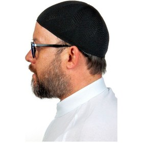 Resim Berra Çelik Örme Dantel Namaz Takkesi Siyah 1 Adet 