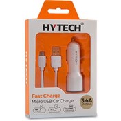 Resim Genel Markalar Hytech Hy-x42 3.4a Hızlı Şarj Micro Usb Kablolu 2 Usb Beyaz Araç Şarj Cihazı 