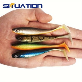 Resim SIIUATION Yumuşak Yem - 7cm/10cm T-Kuyruk, PVC Biyomimetik Yüzme Yemi Levrek & Kedi Balığı için, Tatlısu & Tuzlu Su Balıkçılığı, Ördek Kuyruğu, Tatlısu & Tuzlu Su 