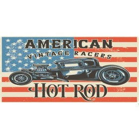 Resim amerikan vintage araba (10 CM X 20 CM) mini retro ahşap poster 