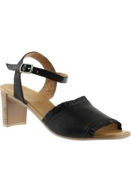 Resim Bueno Shoes Siyah Deri Kadın Topuklu Sandalet 