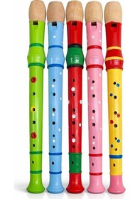 Resim Ahşap Renkli Flüt Büyük Alk4392 - 