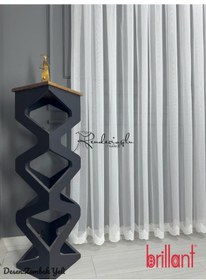 Resim Tül Perde Brillant Marka Hiray Desen Tt Zemin Etek İşleme Ekru 