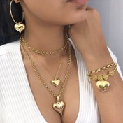 Resim Love Çok Katmanlı Kolye, Küpe, Bilezik, Kadınların Kişilik Yaratıcı Moda Kolyesi, INS Köprücük Kemik Zinciri, Zarif Süs Dekorasyonu, Noel Hediyesi, Takı Dekorasyonu, Banket Partisi, Aile ve Arkadaşlara Hediye Verin, Ucuz ve Pratik 