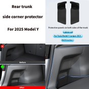 Resim Model Y 2025 Nappa PU Deri Bagaj Altlığı, Bagaj Matı, Yan Köşe Koruyucular, Yumuşak Araç İç Aksesuarları 