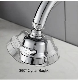 Resim Ayt Sunup Sn-27115 3 Kademeli Tasarruflu Musluk Başlığı 360 Derece Musluk Tayzik Aparatı Gri 