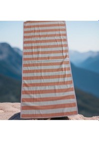 Resim Özdilek Double Color Strıpe Plaj Havlusu 70x145 Turuncu-pembe 