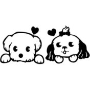 Resim Sevimli Köpekler Sticker Duvar Dekor Sticker 40 x 16 cm 