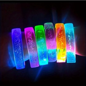 Resim Mor Led Işıklı Baskı Yapılabilen Pilli Bileklik Bilezik 1,5 Cm Genişlik - Noth-874112 