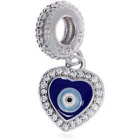 Resim Celikchi Kadın Kalpli Nazar Boncuğu Model Gümüş Charm 
