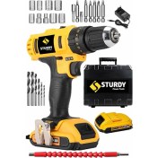 Resim Sturdy 58V 6Ah Lıon Çift Akülü EXPRESS SERİ Darbeli Turbo Şarjlı Matkap 27 Parça Uç Setli 