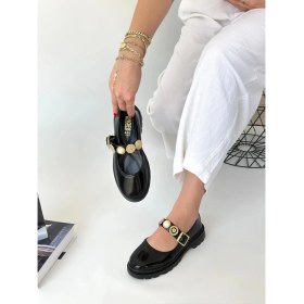 Resim Okira Siyah Rugan Oxford Ayakkabı 