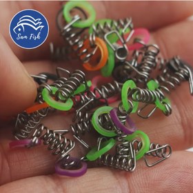 Resim 30 Adet Karides Kancası ve Yaylı Lastikli Balıkçılık Kanca Seti - Paslanmaz Çelik, Paskalya, Şükran Günü, Babalar Günü ve Daha Fazlası İçin İdeal | Balıkçılık Malzemesi | Lastik Bantlı Kanca Takımı 