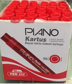 Resim Timon Tüm Marka Kalemlerle Uyumlu Piano Kartuş Beyaz Tahta Kalemi Kartuşu 36'lı Kırmızı 