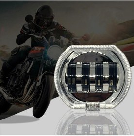 Resim Motosiklet Elektrikli Araç Genel Modifikasyon Led Far 4 Boncuk Çift Lens Lambaları, Stil: Buz Mavisi Aperture Şeytan Gözü 