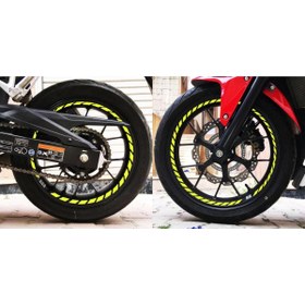 Resim Çınar Extreme Tam Tur Floresan Sarı Supersport Iç Jant Şeridi Sticker 