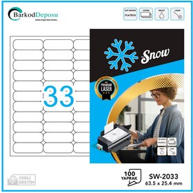 Resim Snow Sw-2033 A4 Lazer Etiket 63.5x25.4 Mm 
