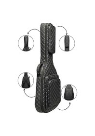 Resim Klasik Gitar Çantası-kılıfı-kalın-gigbag-beyaz Kapitoneli-suni Deri 