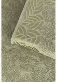 Resim 2'li Jakarlı Yaprak Desenli %100 Pamuk El Yüz Havlusu-50x90cm-yeşil Yesıl Yeşil 
