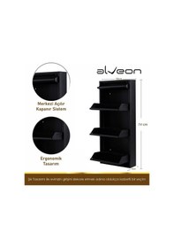 Resim Alv-1003 Plus Alveon Metal Ayakkabılık Siyah 