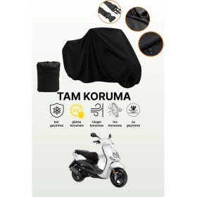 Resim Dokaca Siyah Yamaha Neos Uyumlu Motor Branda, Koruyucu Örtü, Motosiklet Brandası 