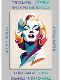 Resim Metal Baskı - Marilyn Monroe Dekoratif Tablo, Canlı, Parlak 