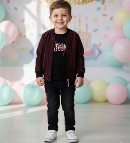 Resim Bontino Erkek Çocuk Hırka Tişört ve Kot Pantolonlu 3'lü Takım 