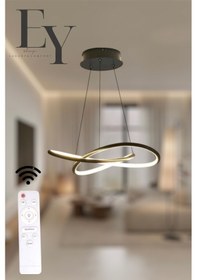Resim Ey Shop Siyah Karçiçeği Model 3 Renk Led Kumandalı Avize Siyah 