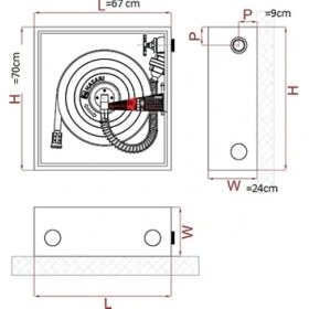 Resim Hasarı 1" 30 m Kauçuk Hortumlu S.ü. Yangın Dolabı 