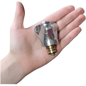 Resim Büyük Ağır Tip Alfa Musluk Başlığı Çeşme Başı Salmastra Volan Takımı 155 Gr Altın - Gümüş 