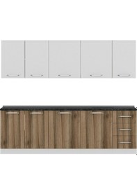 Resim Minar 255 Cm Mutfak Dolabı Beyaz Dore 255-D1 Beyaz 