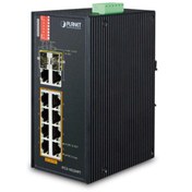 Resim Planet PL-IFGS-1022HPT 8 Port 10/100TX PoE 2 Port 1000Base-SX/LX/BX SFP 240W PoE+ Switch 