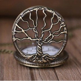 Resim Mersi SHOP Hayat Ağacı Tasarımlı Antika Köstekli Cep Saati 