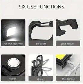 Resim Powerex Mini Metal Kamp Feneri Çok Amaçlı 500 Lümen Usb Şarj Siyah 