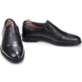 Resim Nevzat Öge 098 Erkek Günlük Klasik Deri Ayakkabı Siyah 