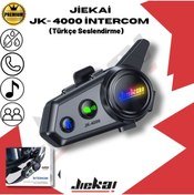 Resim Jiekai Jiekai Jk4000 Intercom Motosiklet Kask Kulaklık Interkom Tüm Kasklara Uyumludur Işıklı Mekanizma 