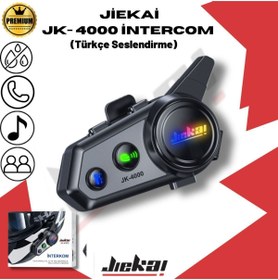 Resim Jiekai Jiekai Jk4000 Intercom Motosiklet Kask Kulaklık Interkom Tüm Kasklara Uyumludur Işıklı Mekanizma 